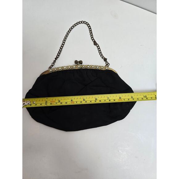 Vintage Black and Gold Clutch Purse - Picture 4 of 5